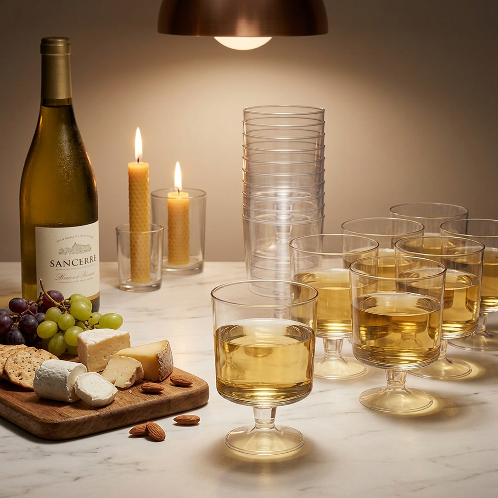Hvidvinsglas Engangs 15 cl – Klar Plast – 10 stk.