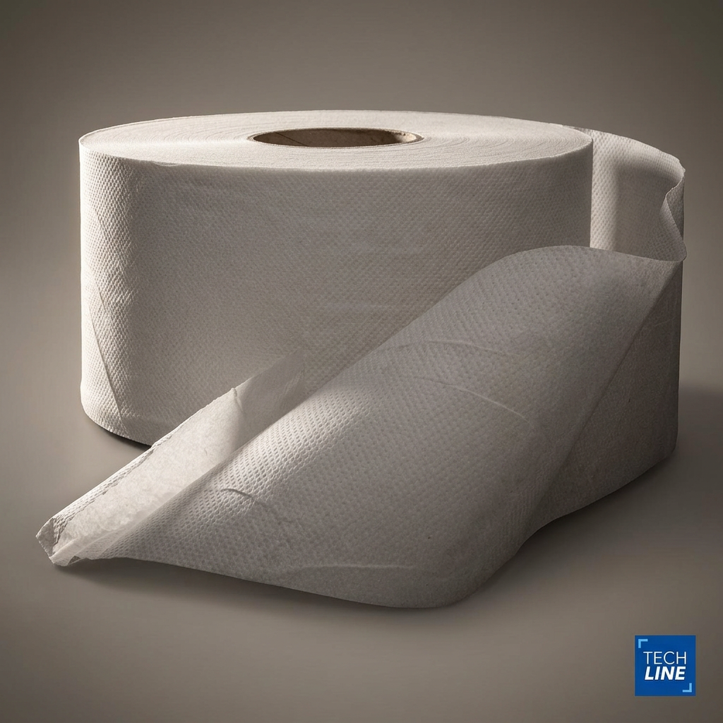 Toiletpapir Techline 2-lags Jumbo Mini Ø19 cm – 120 m – Genbrugsfiber Hvid – 12 ruller