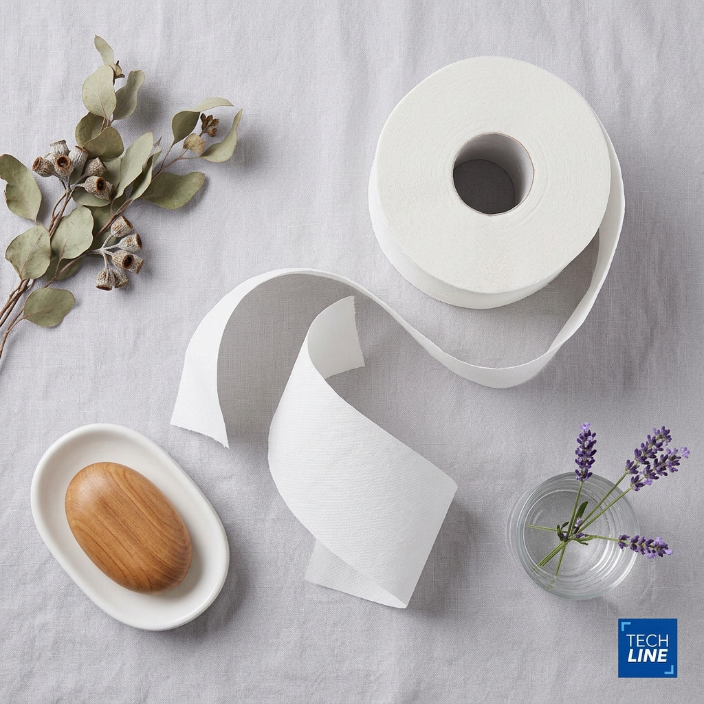 Toiletpapir Techline 2-lags Jumbo Mini Ø19 cm – 120 m – Genbrugsfiber Hvid – 12 ruller