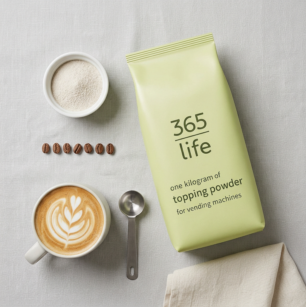 365 Life Mælketopping 1kg – Skummetmælkspulver til cappuccino og latte