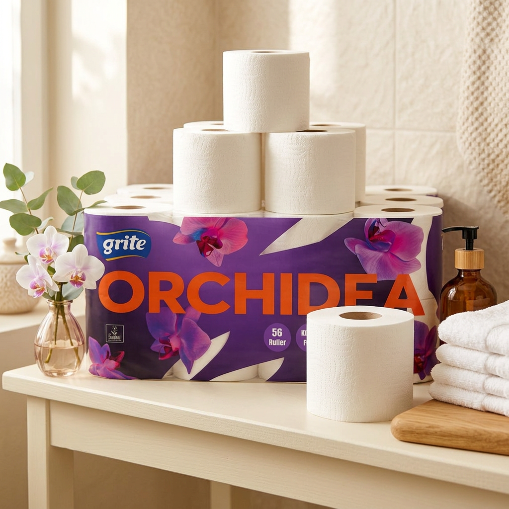 56 ruller | 3-lags Toiletpapir | Grite Orchidea - 100% nyfiber