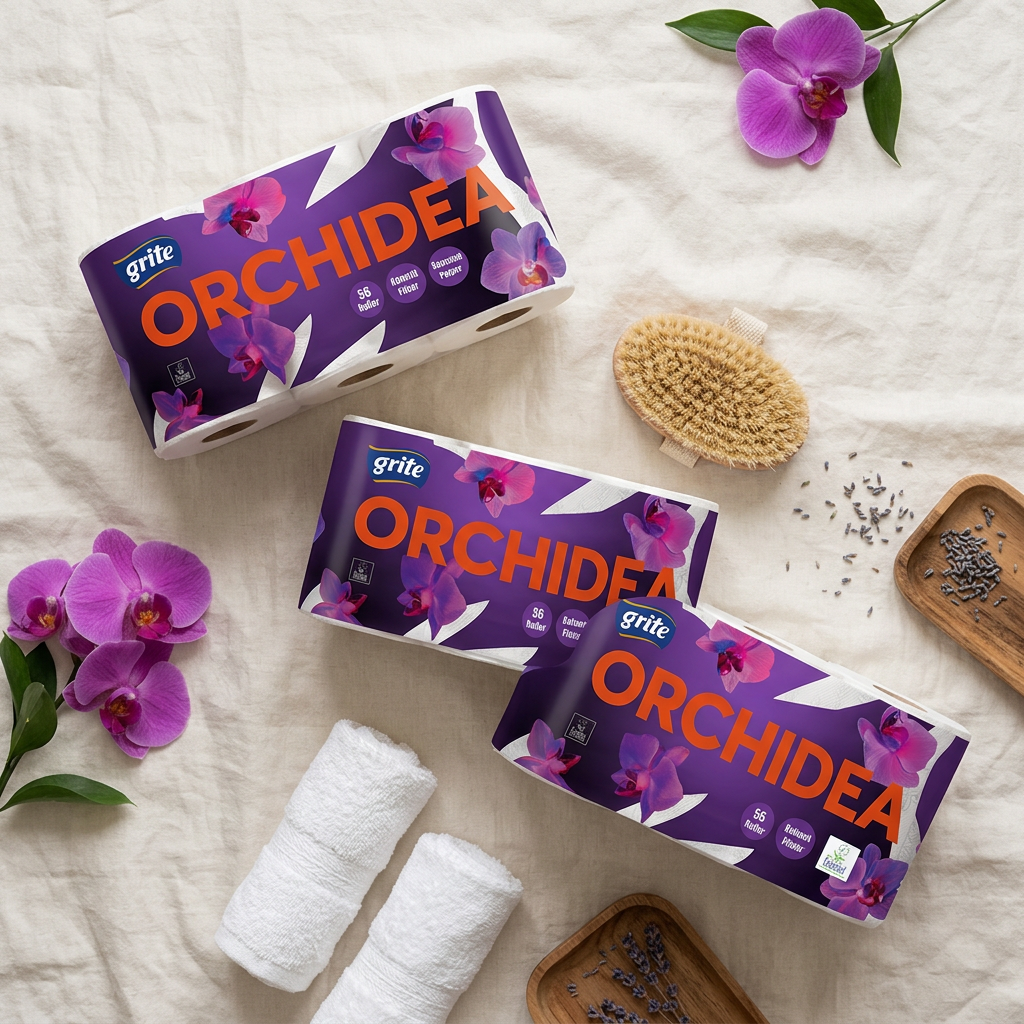 56 ruller | 3-lags Toiletpapir | Grite Orchidea - 100% nyfiber