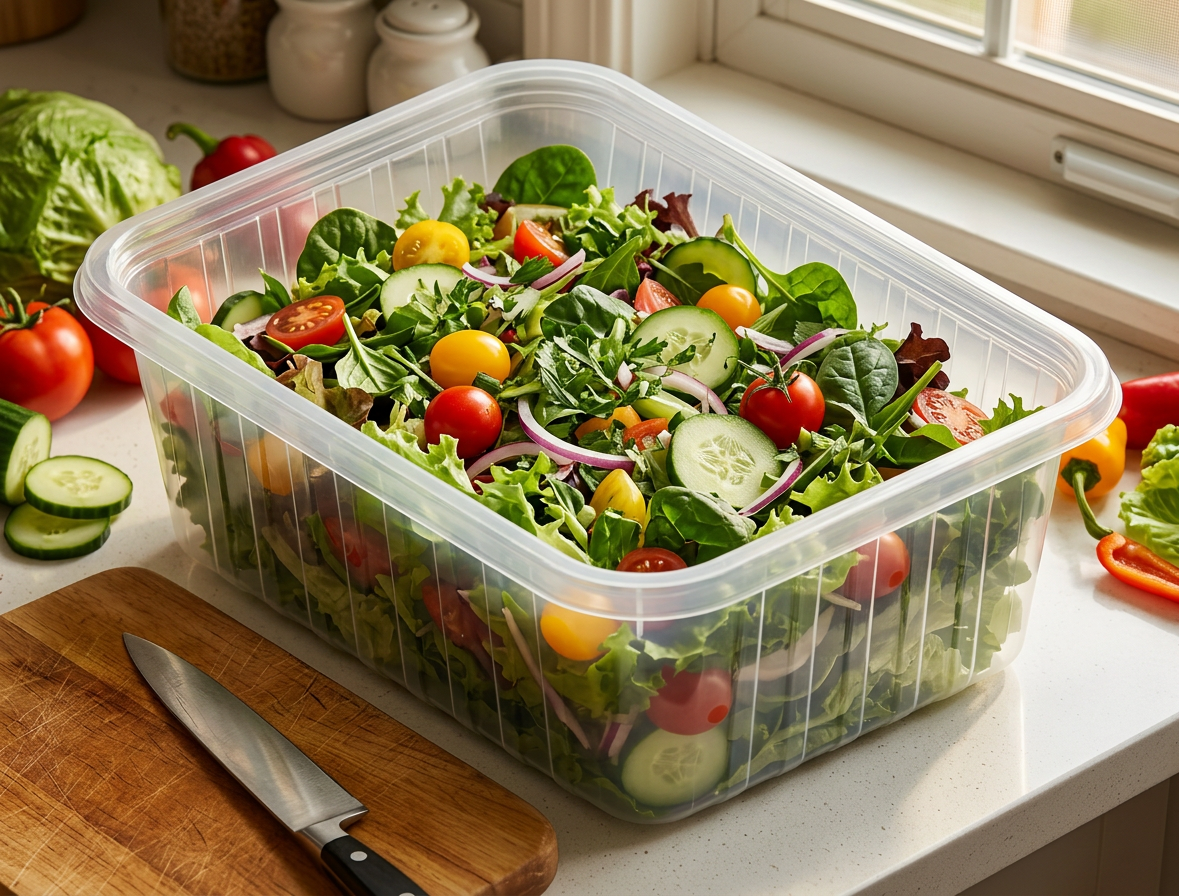 Salatbæger Fix Pack 500 ml – Firkantet PP Klar 146x110x54 mm, 50 stk