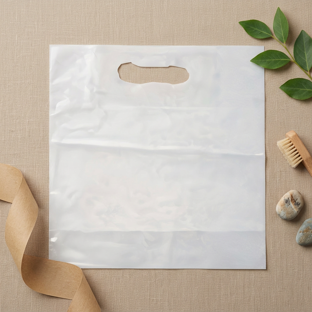 Bærepose LDPE 400x450 mm 45 my Hvid med 50% Genbrugsplast – 500 stk