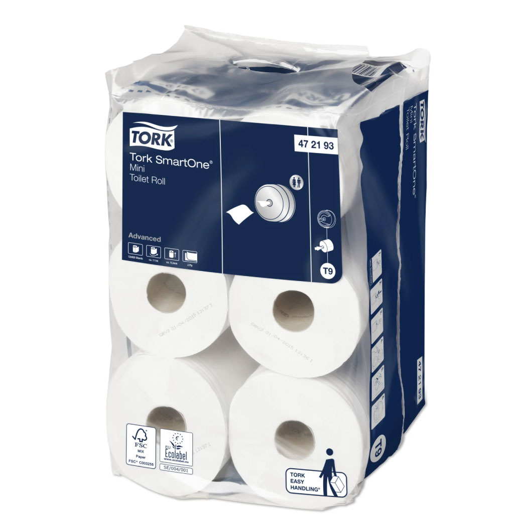 Tork SmartOne T9 Mini Toiletpapir 2-lag 111.6 m Hvid 12 ruller