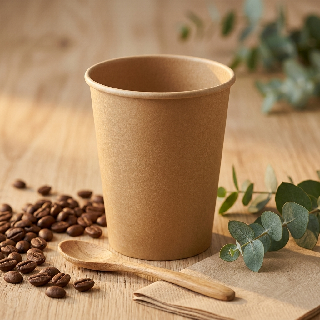 Kaffebæger 27 cl Brun Single Wall – FSC-certificeret pap (50 stk)