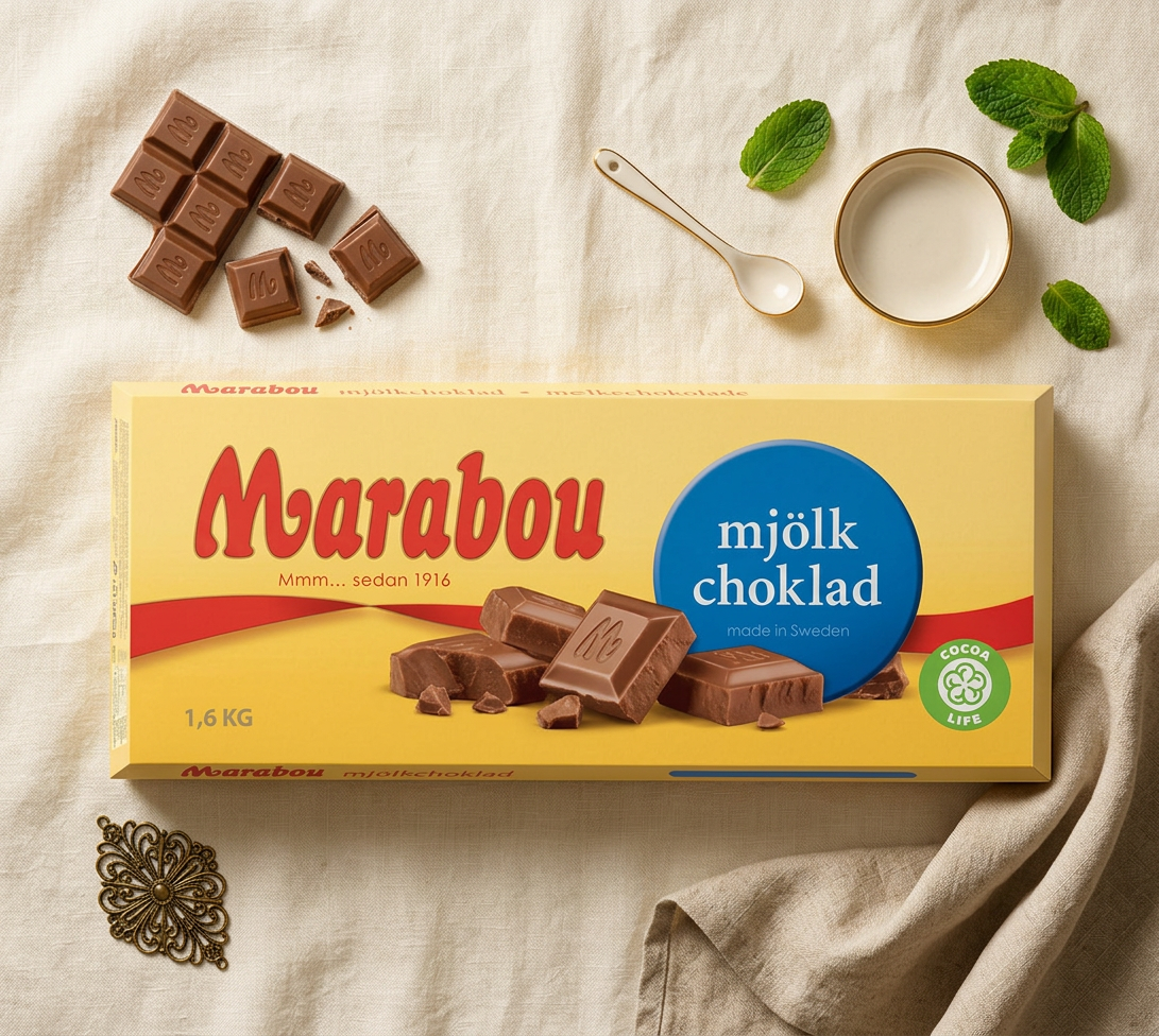 Marabou XL Mælkechokolade – 16 x 90 g | miniSERVIETTEN